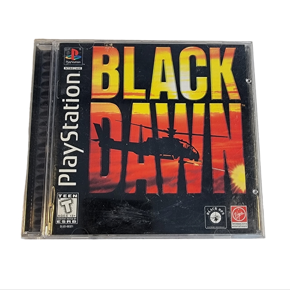 Sony Playstation 1 PS1 Black Dawn Apache Helicopter War Video Game